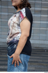 Arm Upper Body Woman White Casual Chubby Street photo references